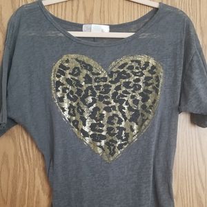 Leopard print heart top
